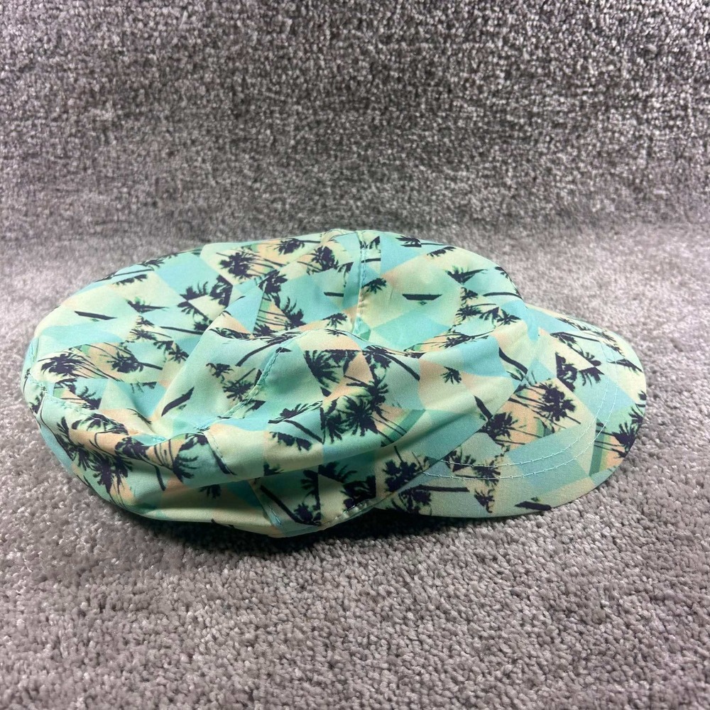 Joe Boxer Newsboy Hat Teal Tropical Palm Tree Print Flat Cap OSFM